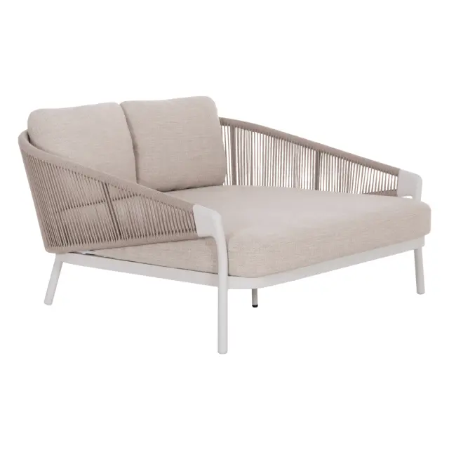 Daybed σειρά Xantion λευκό αλουμίνιο--σχοινί--Olefin 157x147x88 εκ
