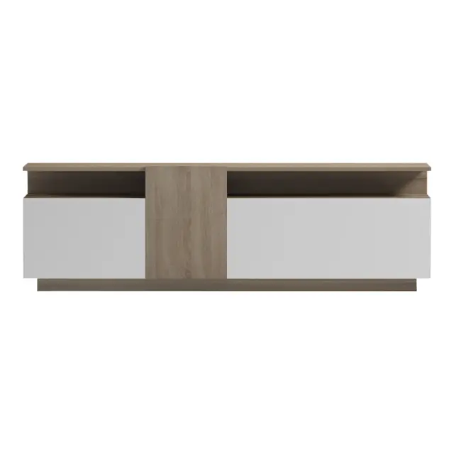 Έπιπλο τηλεόρασης Vendora pakoworld σε sonoma-λευκή απόχρωση 150x29.5x46.3εκ 2