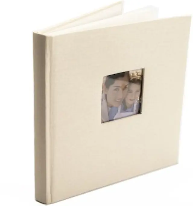 Άλμπουμ Υφασμάτινο εξώφυλλο 24x24 cm Eκρού 40 σελίδες με ριζοχαρτο με θήκη για φωτογραφία στο εξώφυλλο 12044