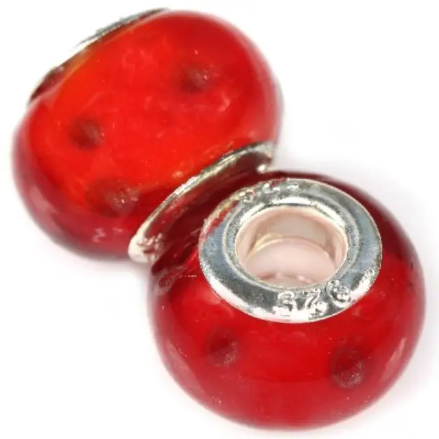Χάντρα Modular Red Strawsberries 9x14mm - 5τεμ