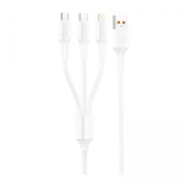Καλώδιο Σύνδεσης USB 2.0 Foneng XS01 3 σε 1 USB A σε Micro USB & USB C & Lightning 3A 15W 1.2m Λευκό N68699 2