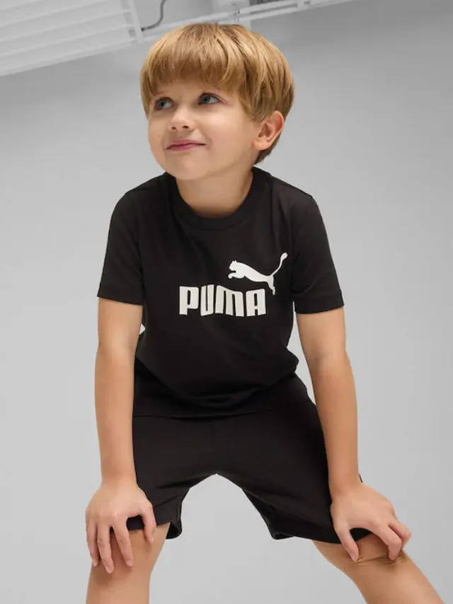 PumaΠαιδικό T-shirt Μαύρο Logo - 6-7 χρονών