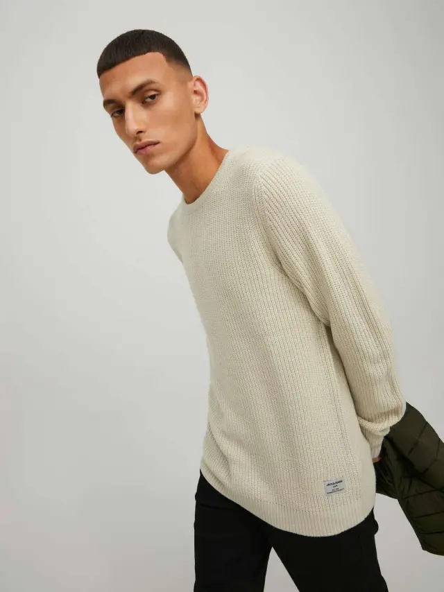 JCOONO KNIT CREW NECK Moonbeam - XL 2