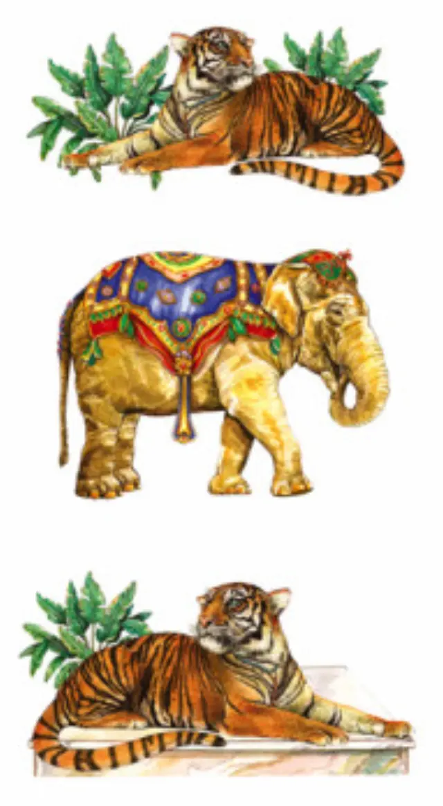 Αυτοκόλλητα για γυαλί & πορσελάνη Tiger/Elephant 11x20cm