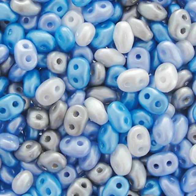 Χάντρα Superduo - Mix Little Boy Blue - 2.5x5mm ~10gr