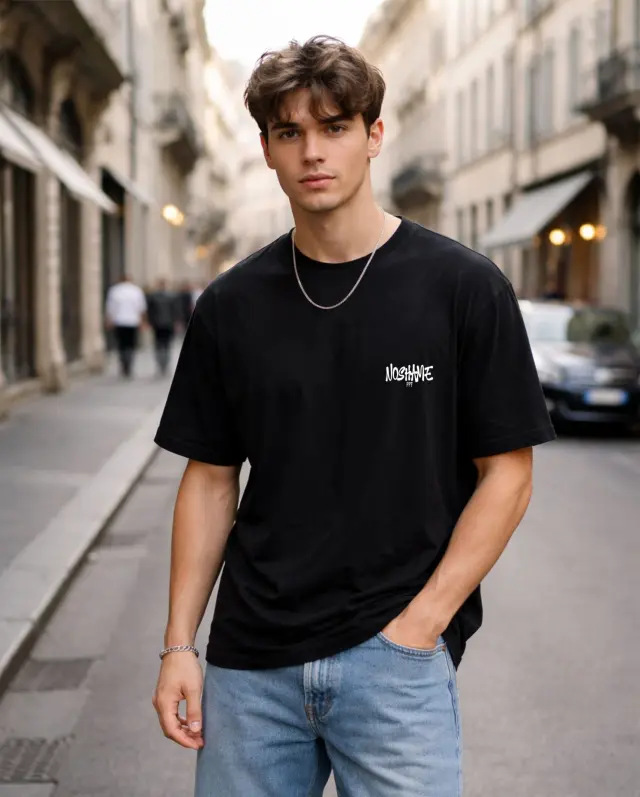 T-shirt Noshame® Oversized Μαύρο με τύπωμα - 142608 - XXL 2