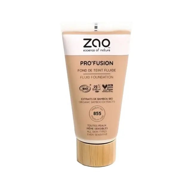 Zao Organic Pro’Fusion Fluid Foundation – Βιολογικό Υγρό foundation - 855 Medium Hale