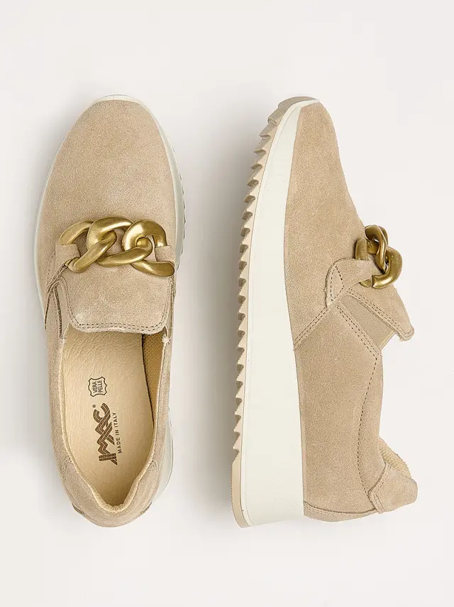 Imac Μοκασίνια-Loafers Γυναικείο δέρμα Nubuck Μπεζ IMA/556950 AVORIO 3