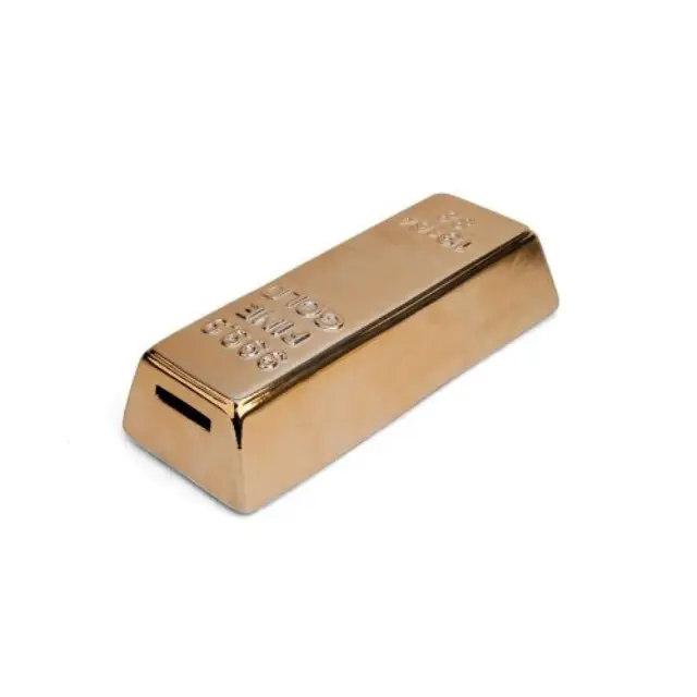 Κουμπαράς Ceramic Gold Bar Coin Bank Kikkerland 2