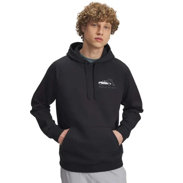 Under Armour Men's Rival Fleece HBR Logo Hoodie Μαύρο 6003955-001 (Under Armour)