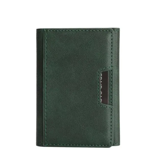 RFID MagSafe Πορτοφόλι Δερματίνης για Κάρτες-Green OEM 3