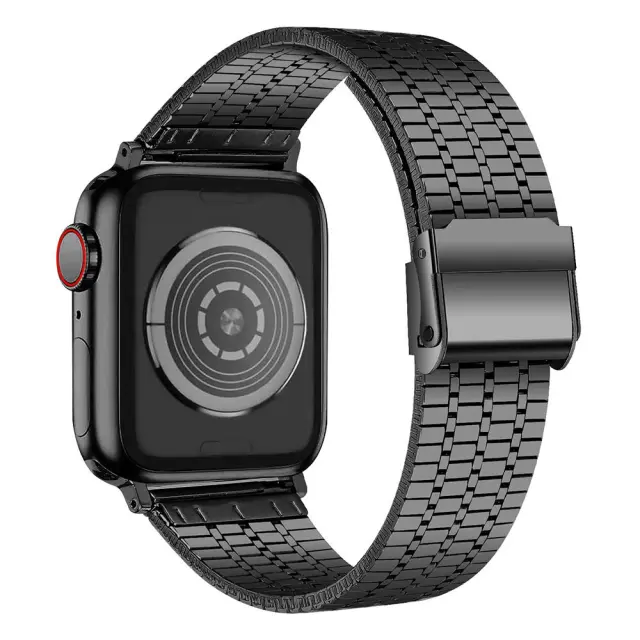 Μεταλλικός Μπρασελές Seven-beads για Apple Watch 44/45/46/49mm-Black OEM 2