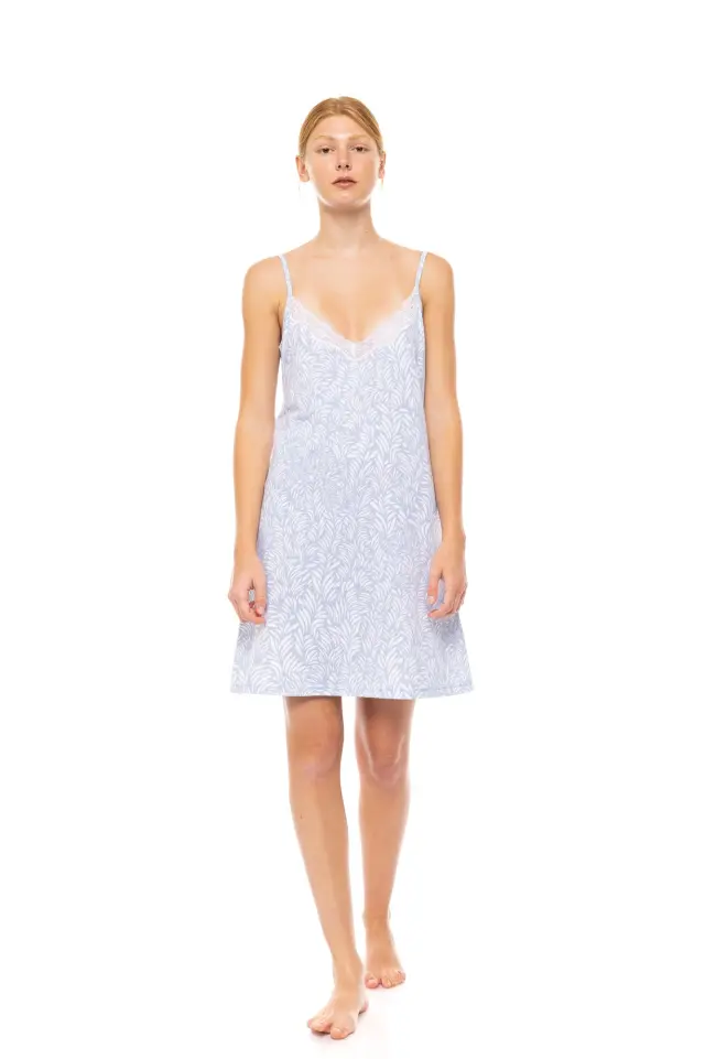 S1494 - Type - NIGHTGOWN ICE BLUE FLEUR