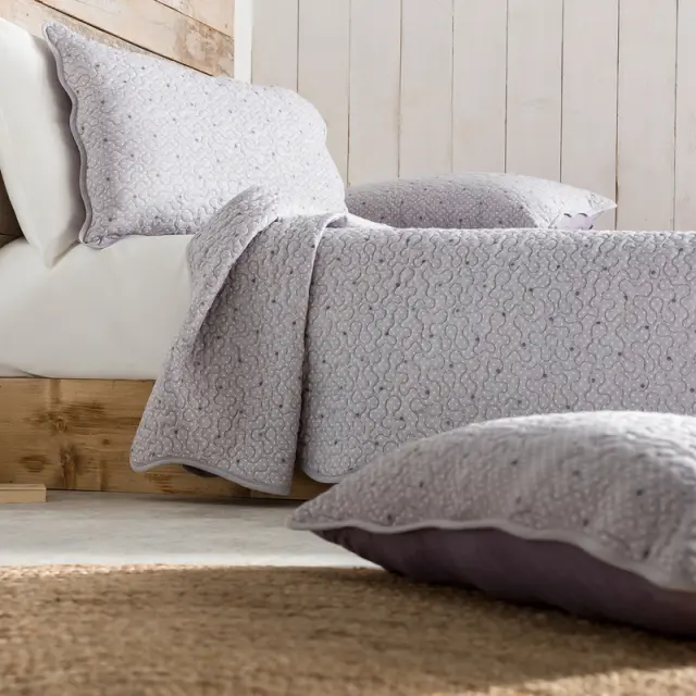 Σετ Κουβρλί 160X220cm + 1 μαξ/θήκη GOFIS HOME Pindot Γκρι 526B/14