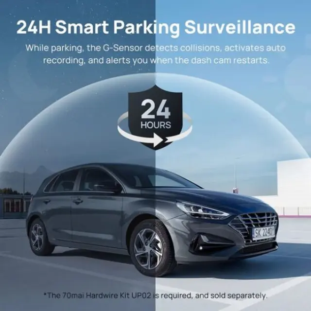 70mai A200 Dash Cam w. Screen – 1080P 60FPS 130FOV 500mAh Car Camera 3