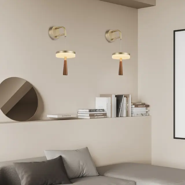 ASIAN-ΦΩΤΙΣΤΙΚΟ ΕΠΙΤΟΙΧΟ ΧΡΥΣΟ ΑΛΟΥΜΙΝΙΟΥ LED SMD 11W CCT 715LM IP20 164X222X400-700MM / CNW11WGCCT 2