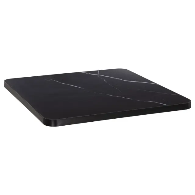 ΕΠΙΦΑΝΕΙΑ ΤΡΑΠΕΖΙΟΥ SINTERED STONE FB96655.03 BLACK MARBLE--ΠΛΑΙΣΙΟ ALU ΜΑΥΡΟ 80x80εκ.