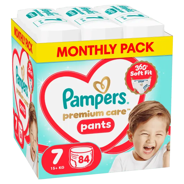 Pampers premium care Pants πανα βρακακι Monthly Pack no7 (17+kg) 84 τμχ