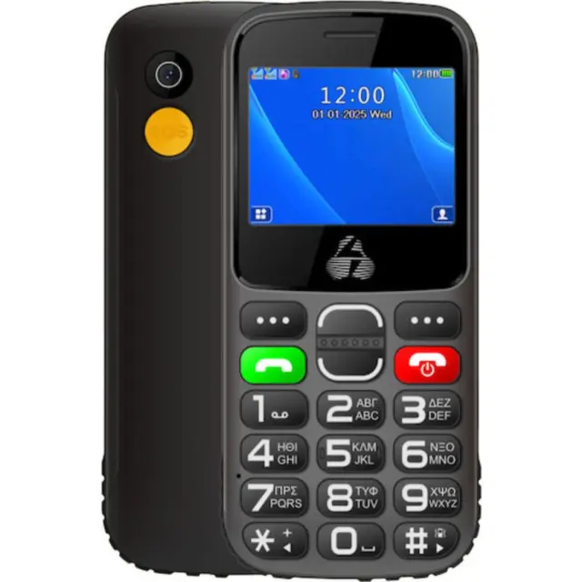 POWERTECH Sentry Eco II Dual SIM Κινητό με Μεγάλα Πλήκτρα, Ελληνικό Μενού, SOS, Οθόνη 2.31", USB-C + Μπαταρία 1400mAh – Μαύρο