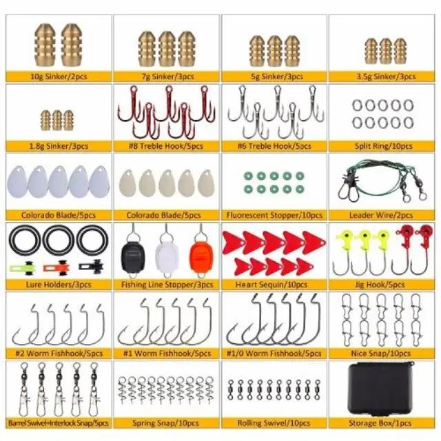 Σετ αξεσουάρ ψαρέματος σε θήκη - 128pcs - 831803 2