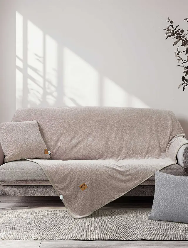 Ριχτάρι REGALIA BEIGE MADI διθέσιου καναπέ: 180 x 250 εκ.