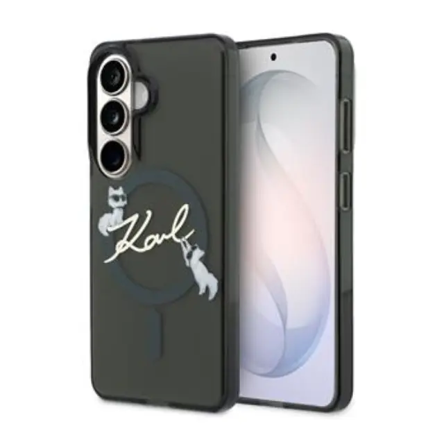 Karl Lagerfeld IML Choupette Karl Script Logo Magnetic Case for Samsung Galaxy S26 Black