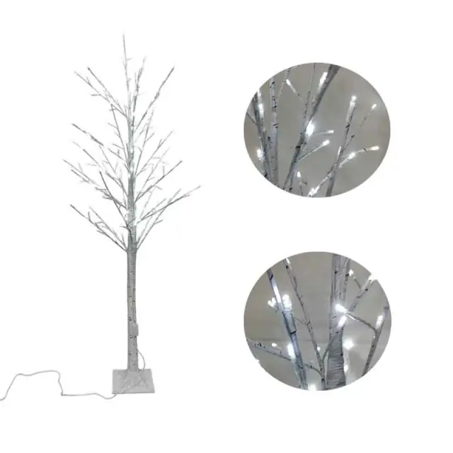Led Φωτιζόμενο Χριστουγεννιάτικο Δέντρο Λευκό Με Ψυχρό Φωτισμό 150cm 160Led - Led Christmas Tree White With White Lighting 082369