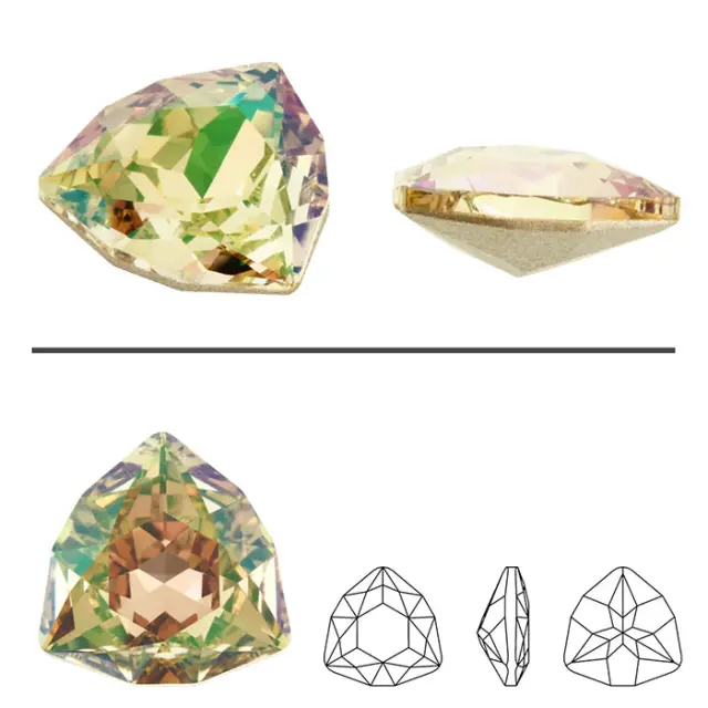 Swarovski 4706 Trilliant Fancy Stone Crystal Luminous Green 7mm - 4τεμ
