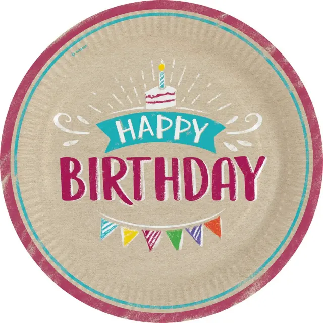 Πιάτα χαρτ. φαγητού 23εκ My Birthday Party /8 τεμ