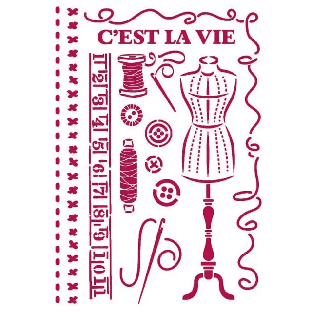 Στένσιλ Stamperia - 21x29.7cm - Romantic Threads Couture