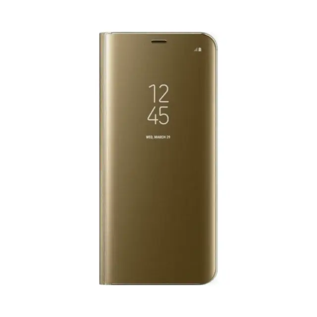 Clear View Mirror Stand Book Case Samsung Galaxy J3 2017 Gold