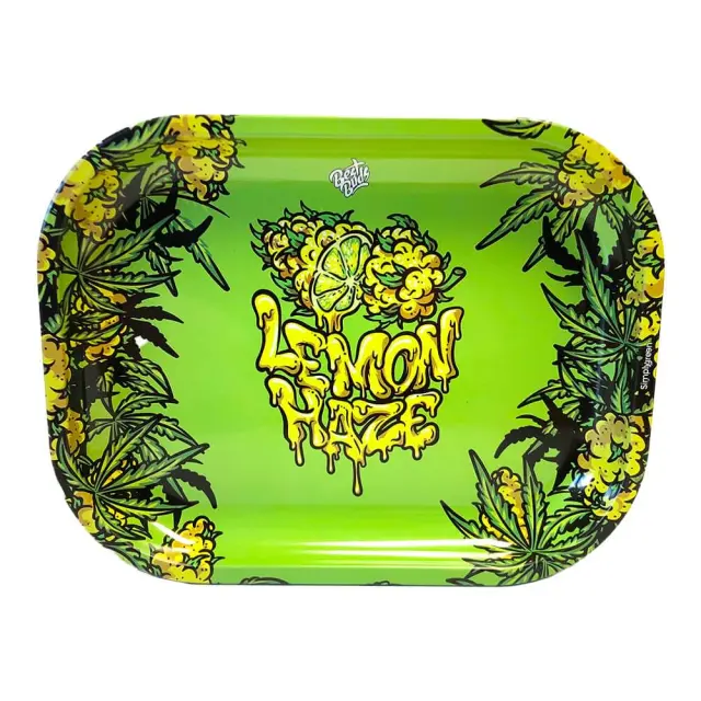 Best Buds Thin Box Rolling Tray with Storage Lemon Haze 3