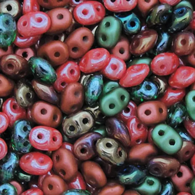 Χάντρα Superduo - Mix Poppy Fields - 2.5x5mm ~10gr