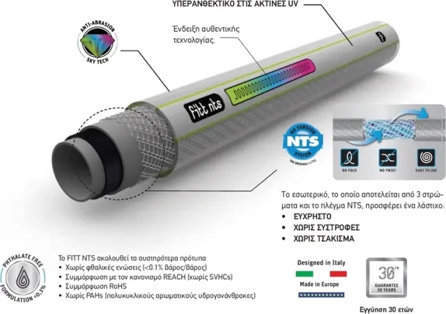 FITT NTS GREY ΛΑΣΤΙΧΟ ΠΟΤΙΣΜΑΤΟΣ Ø 3/4" 50m 2