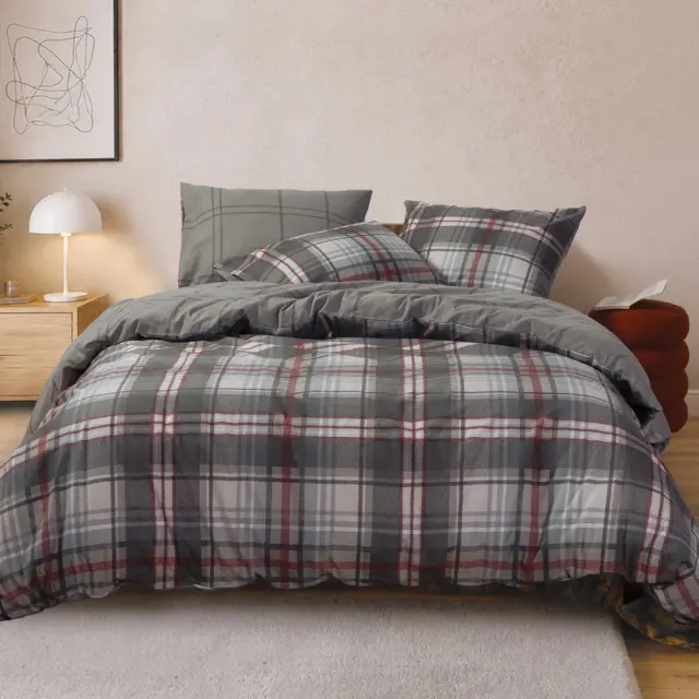 Σετ Παπλωματοθήκη Φανελένια Μονή Resten 160x230 Nef Nef Homeware, 100% BAMBAKI - GREY (040864)