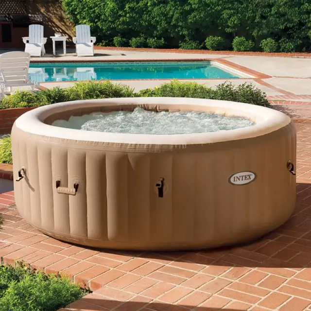 Intex 28426 Sahara Tan Round Bubble PureSpa 4 ατόμων S1 3