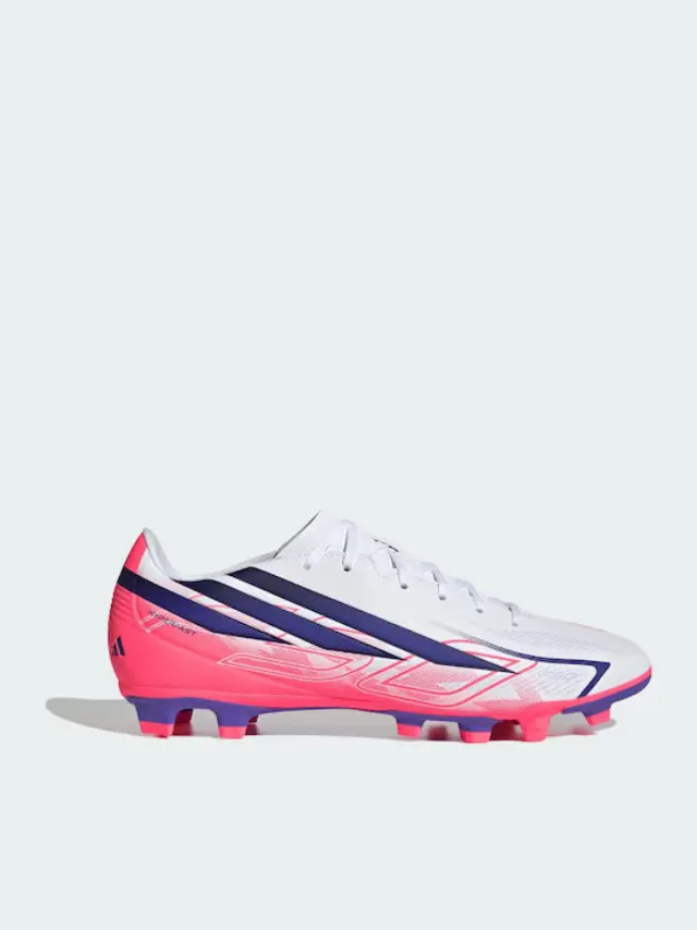 adidas Performance Men's F50 Hyperfast Club FG/MG Άσπρο - Κόκκινο KJ0990 (adidas Performance) - 41 ⅓