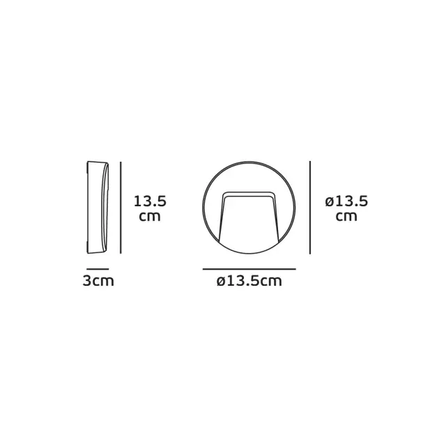 Pam Φωτιστικό Led τοίχου στρογγυλό 3W IP65 ø13.5x3cm ανθρακί 3