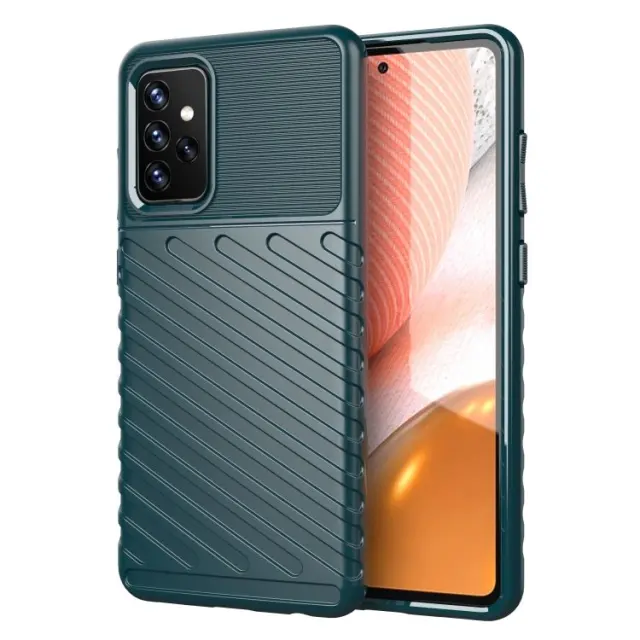 Thunder Series Twill Texture Θήκη Σιλικόνης για Samsung Galaxy A72 - Πράσινο OEM