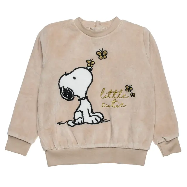 Σετ φόρμας βελουτέ Snoopy με κέντημα 2