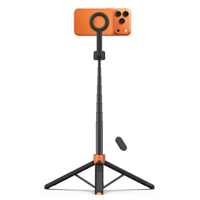 Tech-protect L10s Magsafe Bluetooth Selfie Stick Tripod Black/orange 2