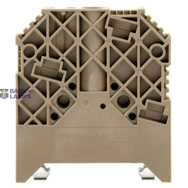 End bracket, dark beige, TS 35, V-2, Wemid, Width: 12 mm, 100 °C