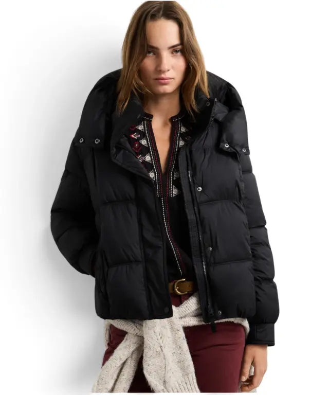 Pepe Jeans - Γυναικείο Αδιάβροχο Κοντό Puffer Μπουφάν Essentials Lauren PL4024541-999 Μαύρο 2
