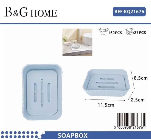 Σαπουνοθήκες μπάνιου πλαστικές - Σετ 5pcs - Light Blue - 21676 2