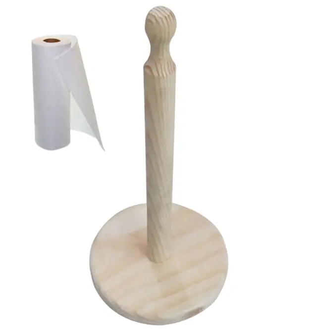 Βάση για Χαρτί Κουζίνας Ξύλινη Μπεζ 12x12x26cm 00109284-TS SZ STK