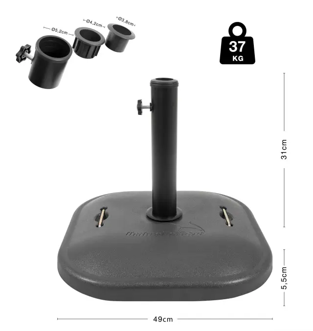 ESCAPE Βάση Ομπρέλας Τετράγωνη Τσιμεντένια 37Kg (12283) 2