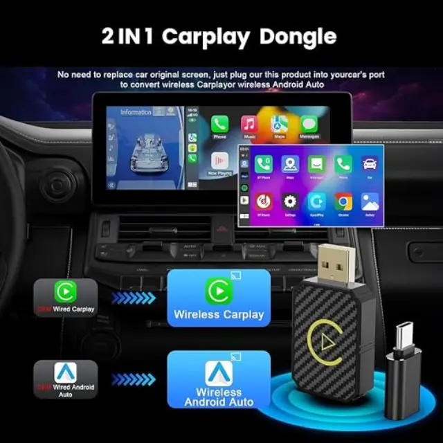 Ασύρματος αντάπτορας για CarPlay και Android Auto - Wifi/Bluetooth - 115222 2