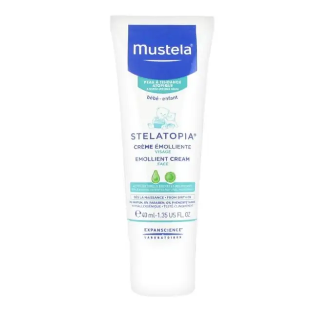 Mustela Stelatopia Emollient Face Cream Βρεφική Μαλακτική Κρέμα Προσώπου για το Ατοπικό Δέρμα, 40ml