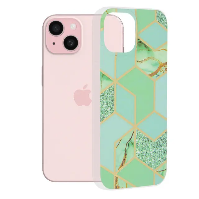 Techsuit® Marble Series Θήκη για iPhone 15- Green Hex