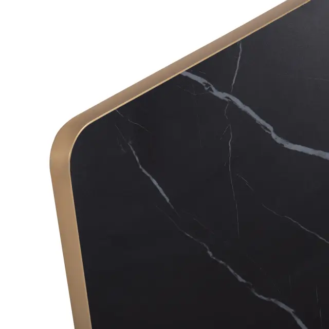ΕΠΙΦΑΝΕΙΑ ΤΡΑΠΕΖΙΟΥ SINTERED STONE HM6656.13 BLACK MARBLE-ΠΛΑΙΣΙΟ ALU ΧΡΥΣΟ 120x80εκ. 3